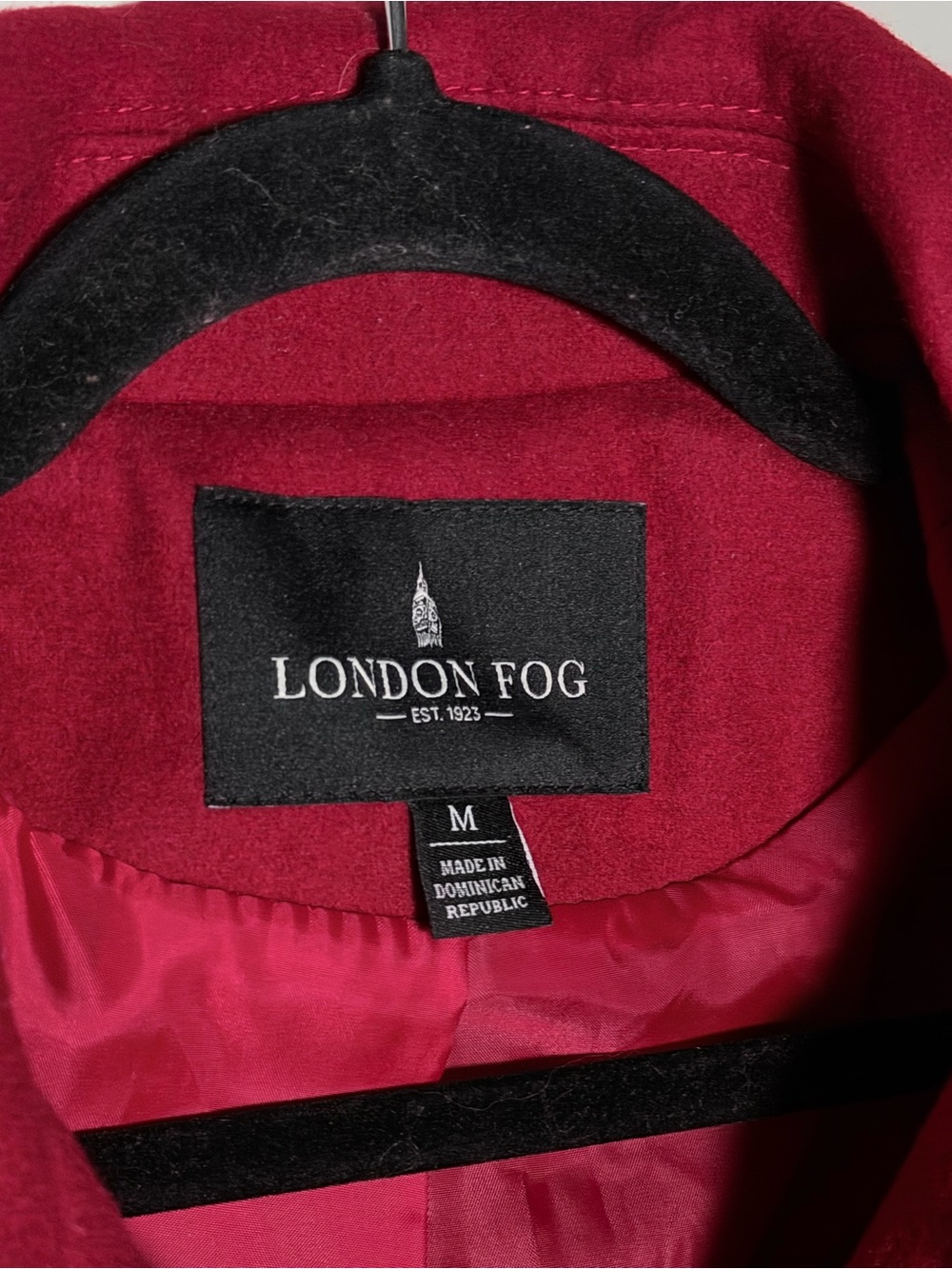 London Fog Women's Cherry Red Wool Peacoat - Picture 2 of 13